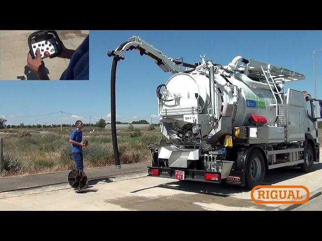 Vídeo Camión Rigual de  desatasco  y limpieza con pertiga