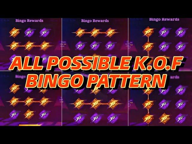 ALL POSSIBLE BINGO PATTERN FOR KOF SKIN |  MOBILE LEGENDS X KOF