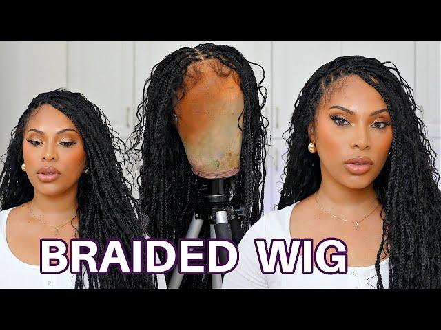 WOW!!  MY FIRST TIME INSTALLING  A KNOTLESS BRAIDED WIG | FULL LACE WIG INSTALL