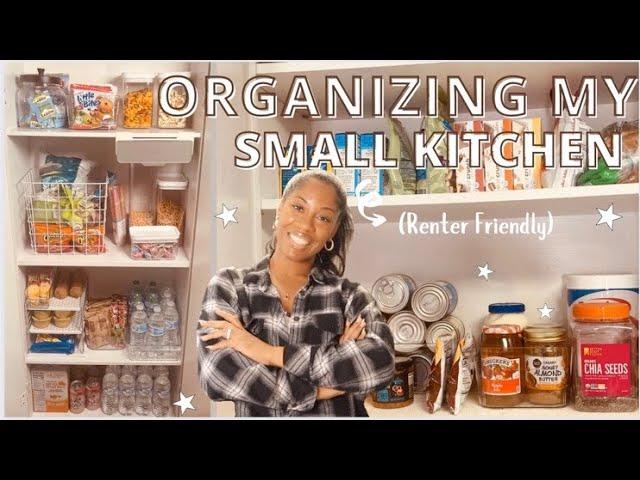 SMALL KITCHEN ORGANIZATION ON A BUDGET | RENTER FRIENDLY + SMALL PANTRY ORGANIZATION