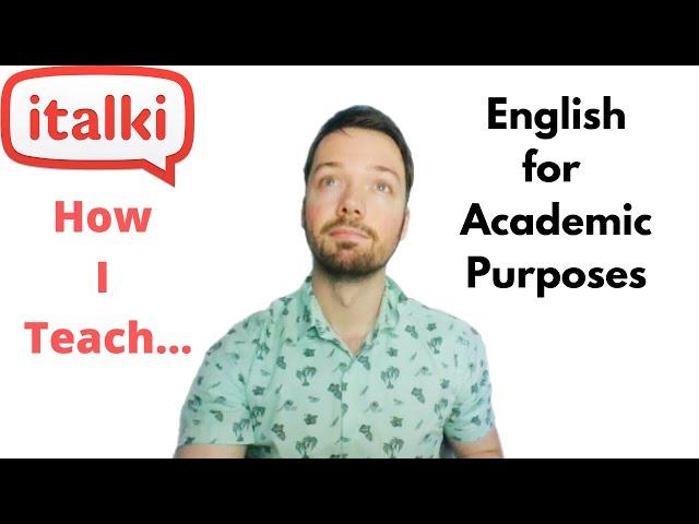 Teaching English for Academic Purposes on iTalki