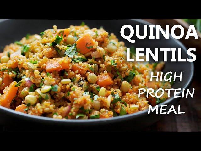 QUINOA and LENTILS Recipe | HIGH PROTEIN Vegetarian and Vegan Meal Ideas