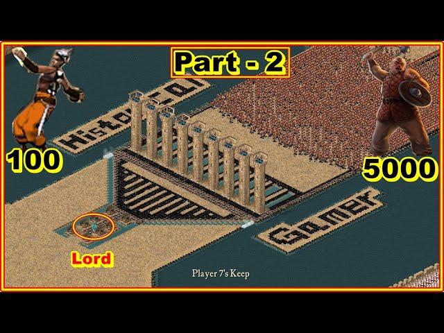 Stronghold crusader 5000 Macemen vs 100 FireThrower  @fireflyworlds