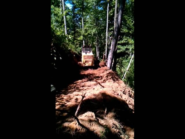 Rayco c87d Dozer Cutting Trail on 85% Cross Slope: 402Trails MTB Trail Construction Project