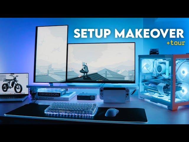 ️ aesthetic gaming desk setup makeover + setup tour