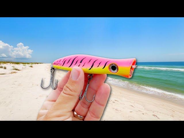 Throwing Poppers on the Beach for MASSIVE Fish!