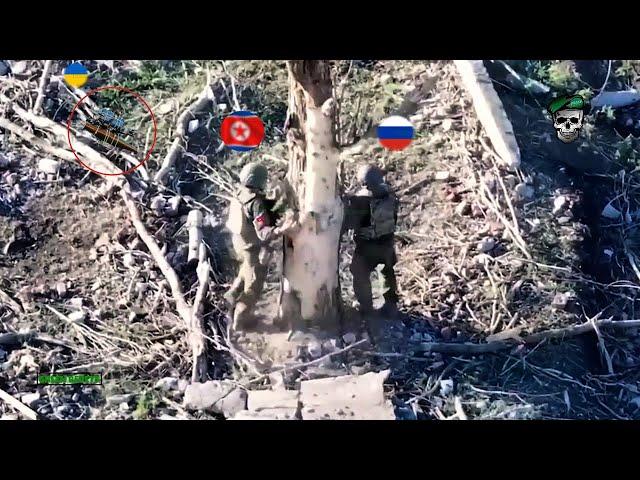 Horrible! Ukrainian FPV drones brutally blow up fleeing North Korean soldiers one by one in Kursk