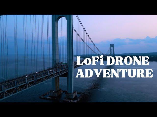 4K New York Background Video LoFi Drone Over NYC