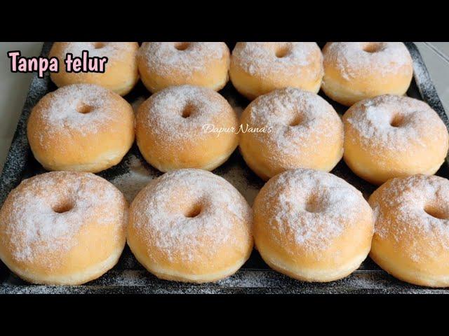 Donat tape tanpa telur super montok dan lembut banget 