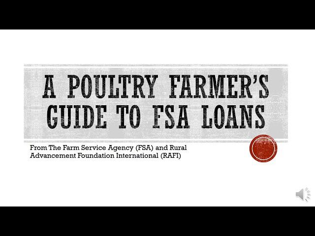 A Poultry Farmer’s Guide to FSA Loans