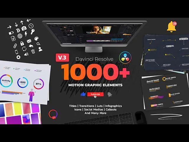 Motion Graphic Pack ( Davinci Resolve Template ) AE Templates