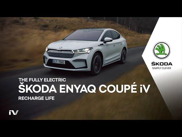 An electric coupe for electric mornings. The ŠKODA ENYAQ COUPÉ: FIRST LOOK