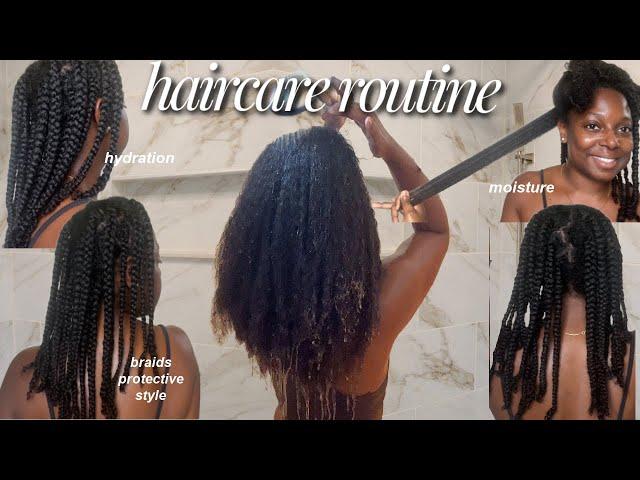 MY MOISTURISING CURLY HAIRCARE ROUTINE | moisture & hydration routine in 4 easy steps, retain length