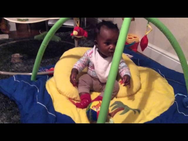 Baby Sits Up On Tummy Time Island