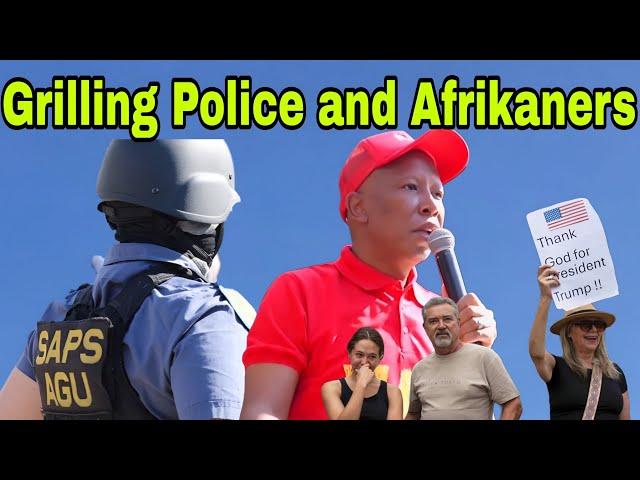 Julius Malema Grilling Police who voted ANC and White Afrikaner Farmers.