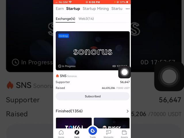 Gate.io Startup Free Offering: Sonorus (SNS)