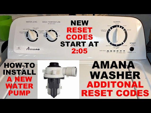 How to Replace an Amana Washer Drain Pump.  Amana Washer Reset Code #2  #amana #reset #drainpump