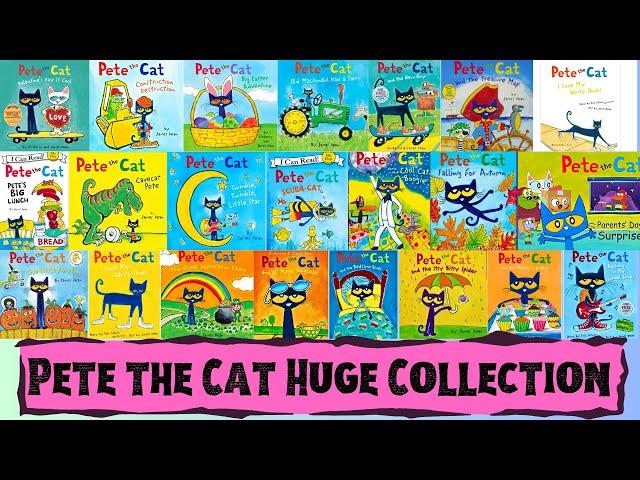 1hr of Pete the Cat Huge Collection Kids Picture Story Books | Watch, Listen, Learn, & Enjoy as Well