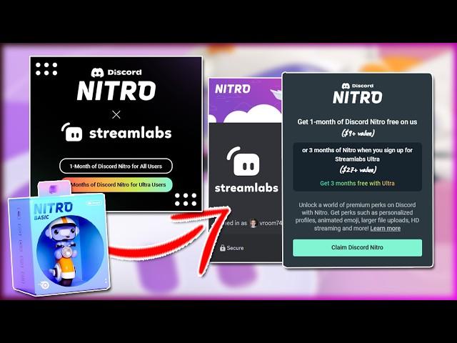 Streamlabs X Discord Nitro CLAIM FREE 3 MONTHS NITRO