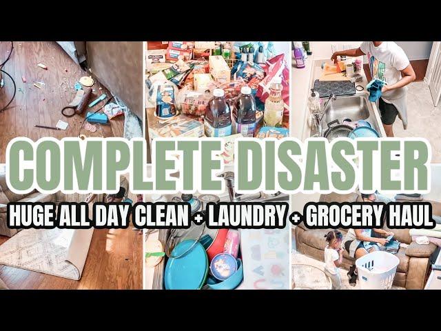 HUGE ALL DAY COMPLETE DISASTER CLEAN WITH ME | REAL LIFE CLEANING MOTIVATION| 2021 LAUNDRY ROUTINE