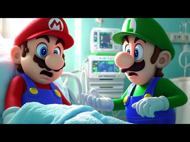 Mario is very ill - Lego Luigi enters the Nintendo Switch to save Mario! Mario Story