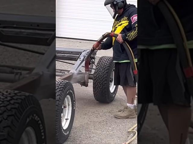 Mobile Blasting a International Scout ll  Frame.