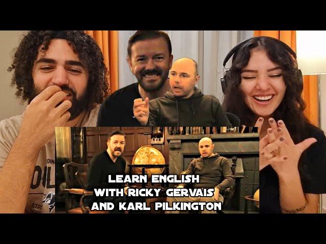 We react to Learn English with Ricky Gervais (and Karl Pilkington) - Pilot Episode