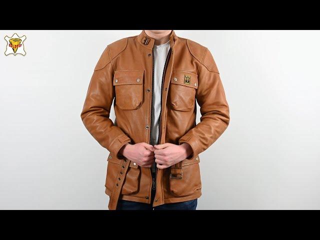 Goldtop Patrol Leather Motorcycle Jacket - Waxed Tan