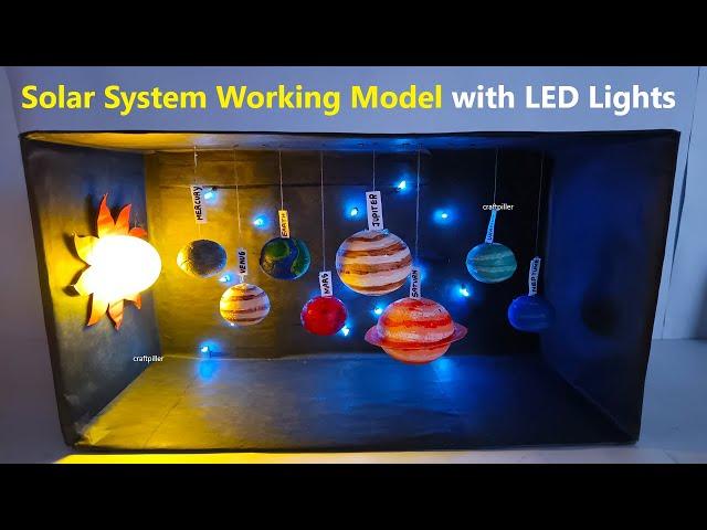 solar system working model with led lights - box types - hanging - science exhibition | craftpiller