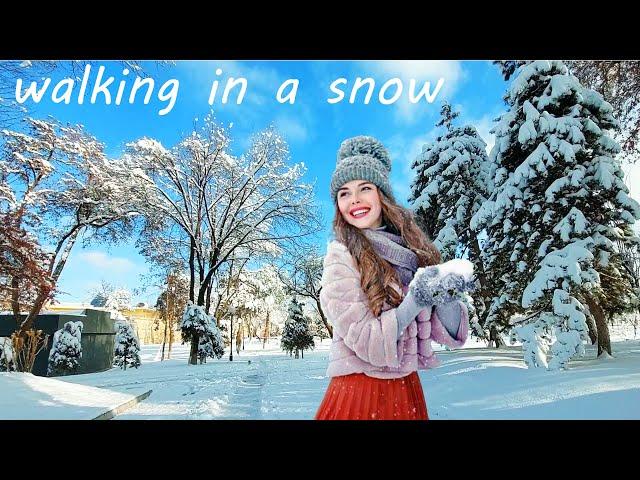 BEAUTIFUL WINTER WALK!️ Snow and Blue Sky 