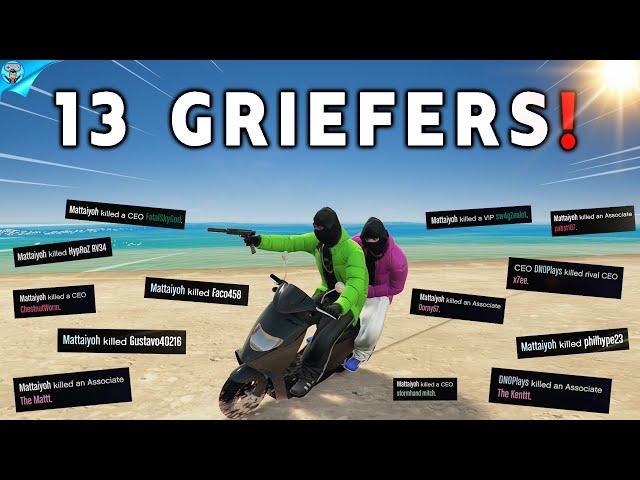 We DESTROYED 13 griefers in 1 NIGHT on GTA Online!