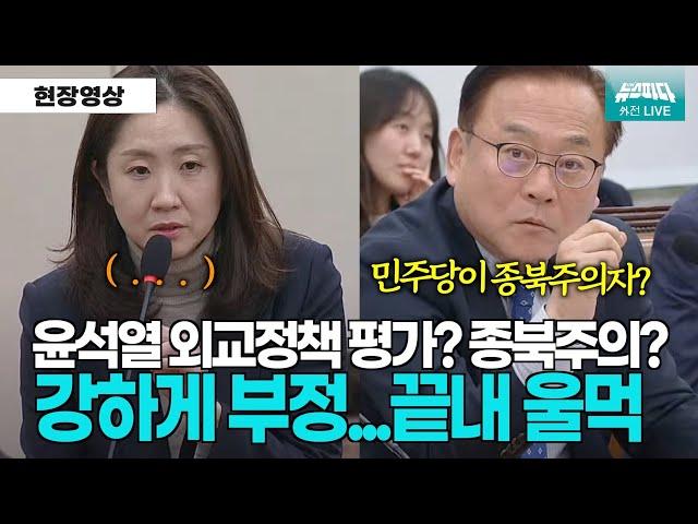 "대북전단 지적하면 종북주의자?" 강하게 부정하다...끝내 울먹이는 외교부 차관