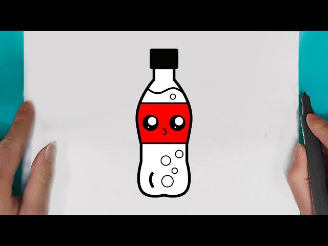 How to draw a easy Soda bottle for beginners