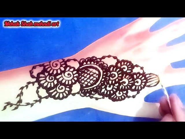 New Simple backhand mehndi design|Easy mehndi design for beginners|Mehandi|@Mehak Shah mehndi art