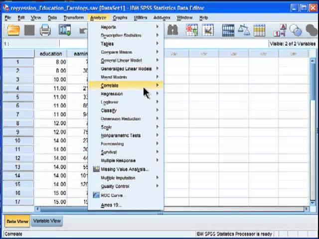 Linear Regression - SPSS (part 1)