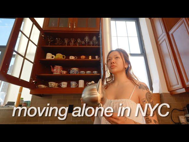 organizing my new kitchen + grocery shopping in new york | MOVING ALONE IN NYC ep.3