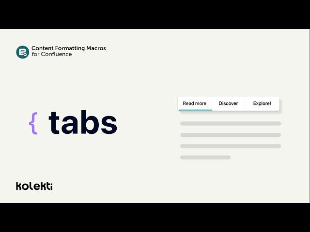 Tab for Confluence Data Centre/Server | Content Formatting Macros for Confluence