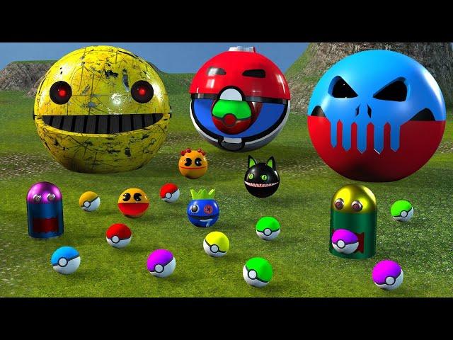 Robot Pacman vs Cartoon Cat vs Ms Pacman vs Scary Pacman