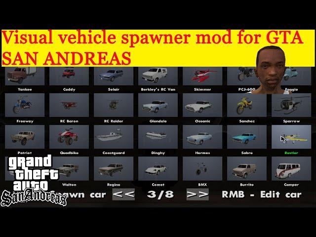 Visual Car spawner mod Gta San Andreas