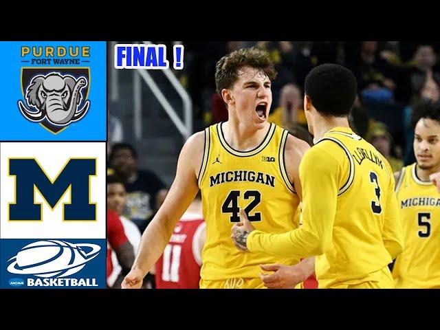 Michigan vs Purdue Fort Wayne [ FULL GAME Highlights ] Dec 22, 2024 | College basketball 2024 |NCAA