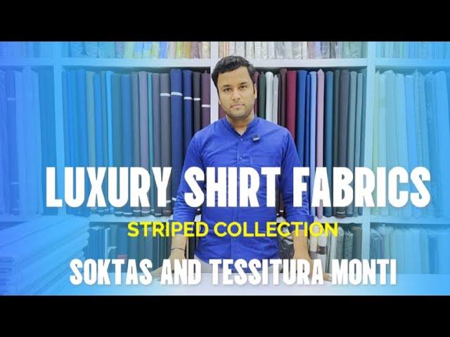 Luxury Giza Cotton Striped Shirt Fabrics for Men | Soktas & Tessitura Monti | The Libas Store