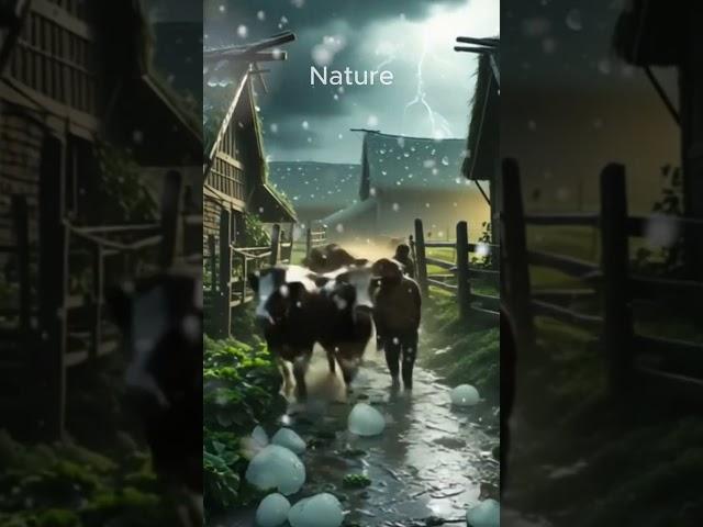 STORMY HEAVEN! Hailstorm Hits Forest in Realistic Weather Madness #nature #storm #shorts#cuteanimals