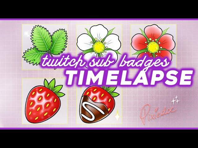 Designing My Twitch Sub Badges | TIMELAPSE