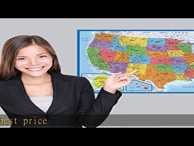 Laminated USA Map - 18" x 29" - Wall Chart Map of The United States of America - Made in The USA -