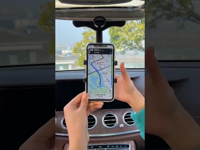 Product Link in the Comments! Rotating Rearview Mirror Phone Holder