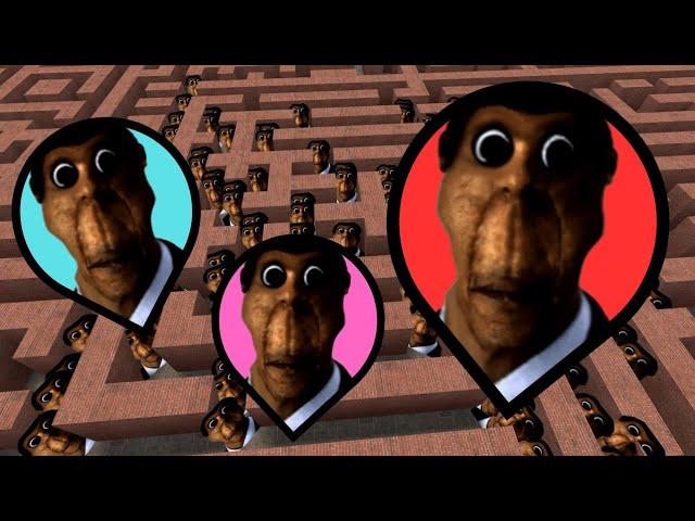 Too many Obunga Nextbots in the Maze GMod | BigMaze Garry's Mod