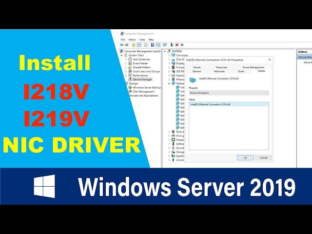 Installing Intel I211, I217V, I218V and I219V drivers on Windows Server 2019