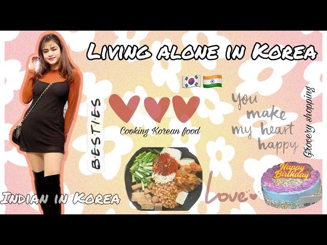 LIVING ALONE DIARIES IN KOREA : Grocery, Laundry, Cooking / Indian in Korea