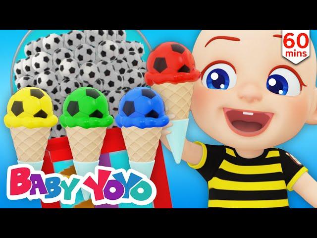 The Colors Song (Soccerball Icecream) + more nursery rhymes & Kids songs - Baby yoyo