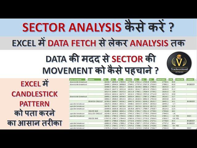 Sector analysis कैसे करें | Excel me data fetch से लेकर analysis तक | Candlestick Pattern in excel